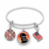 Fueled by Fire Firefighter Collection- Married My Fireman Hero Wire Bangle Bracelet