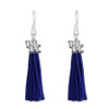 Team Color Tassel Silver Logo Earrings