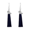 Team Color Tassel Silver Logo Earrings