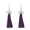 Team Color Tassel Silver Logo Earrings