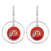 Utah Utes Society Hoop Earrings