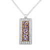 *Choose Your College* Necklace- Crystal Zebra Rectangle Drop