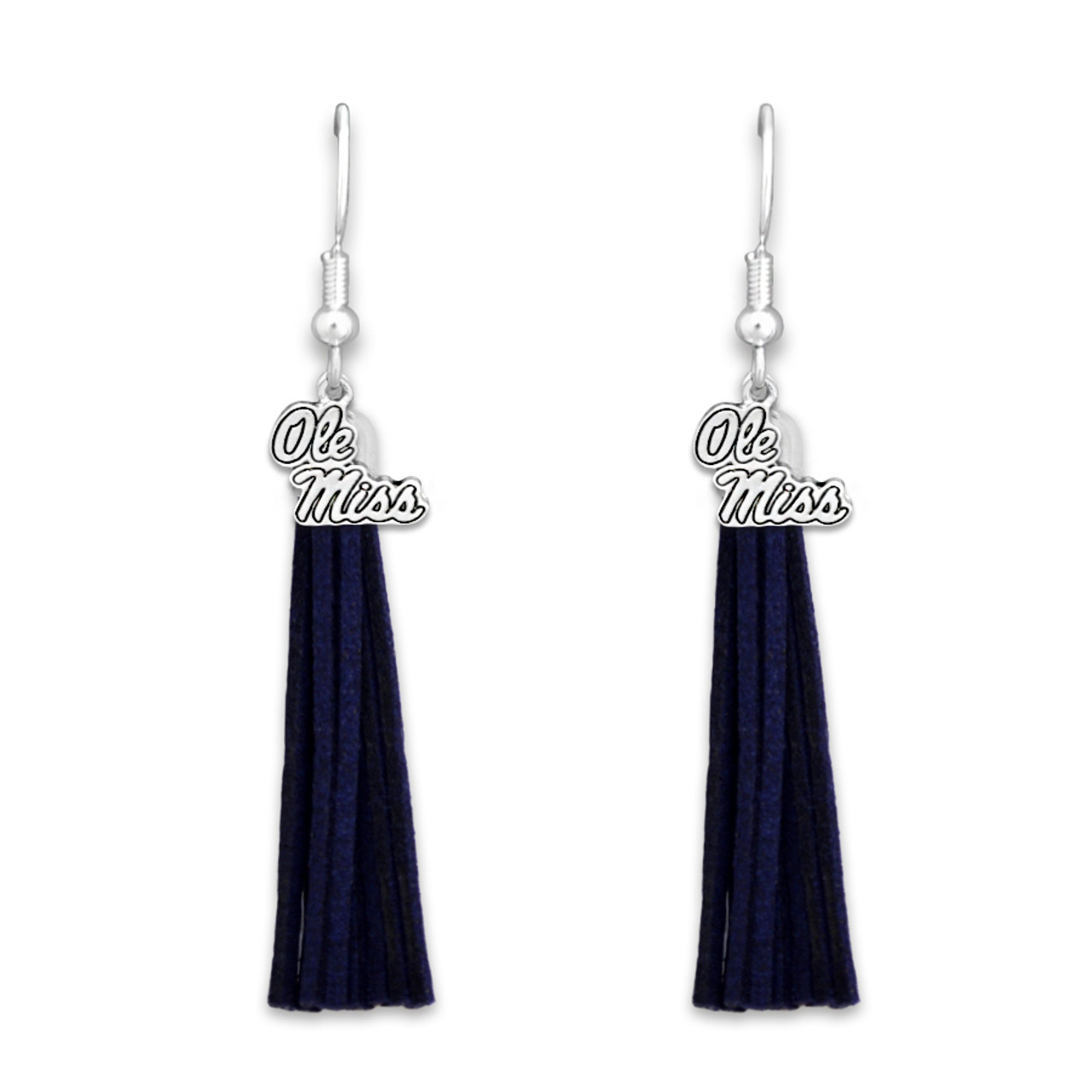 Ole Miss Rebels Tassel Logo Earrings