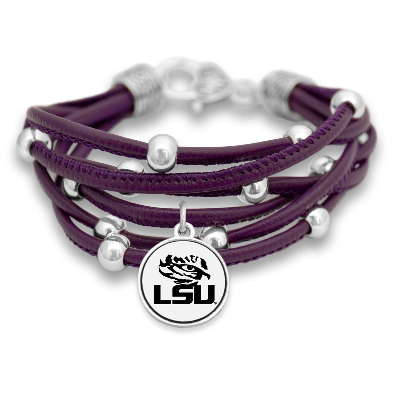 LSU Tigers Lindy Leather Bracelet