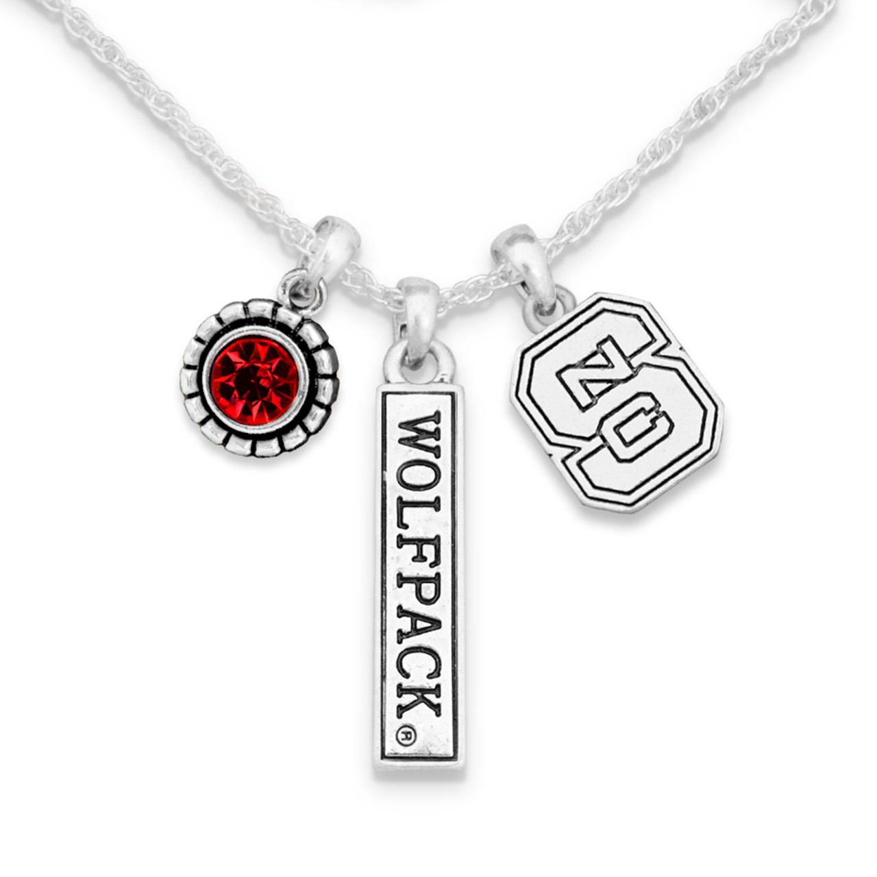 North Carolina State Wolf Pack Trifecta Necklace
