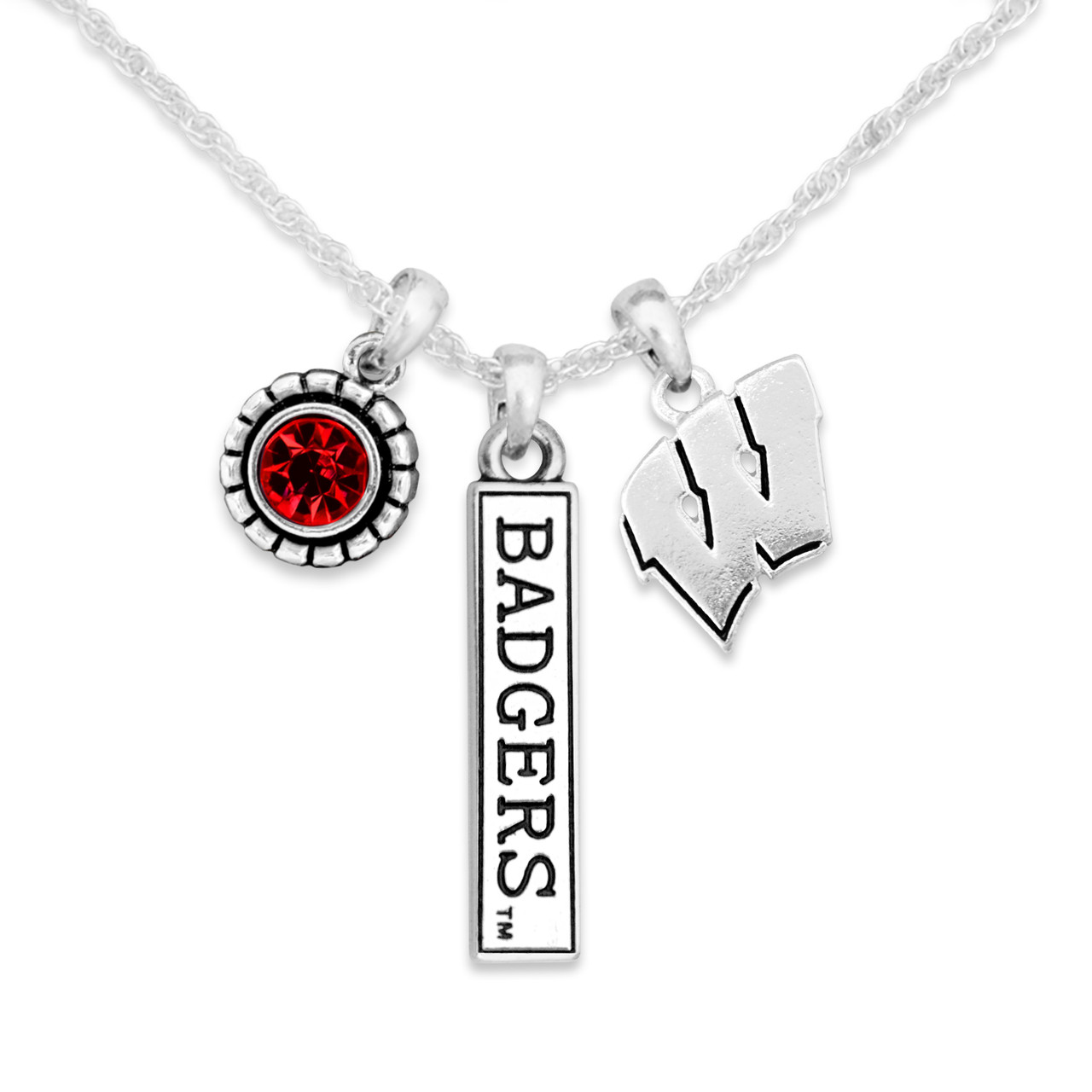 Wisconsin Badgers Necklace- Trifecta-WIS57200