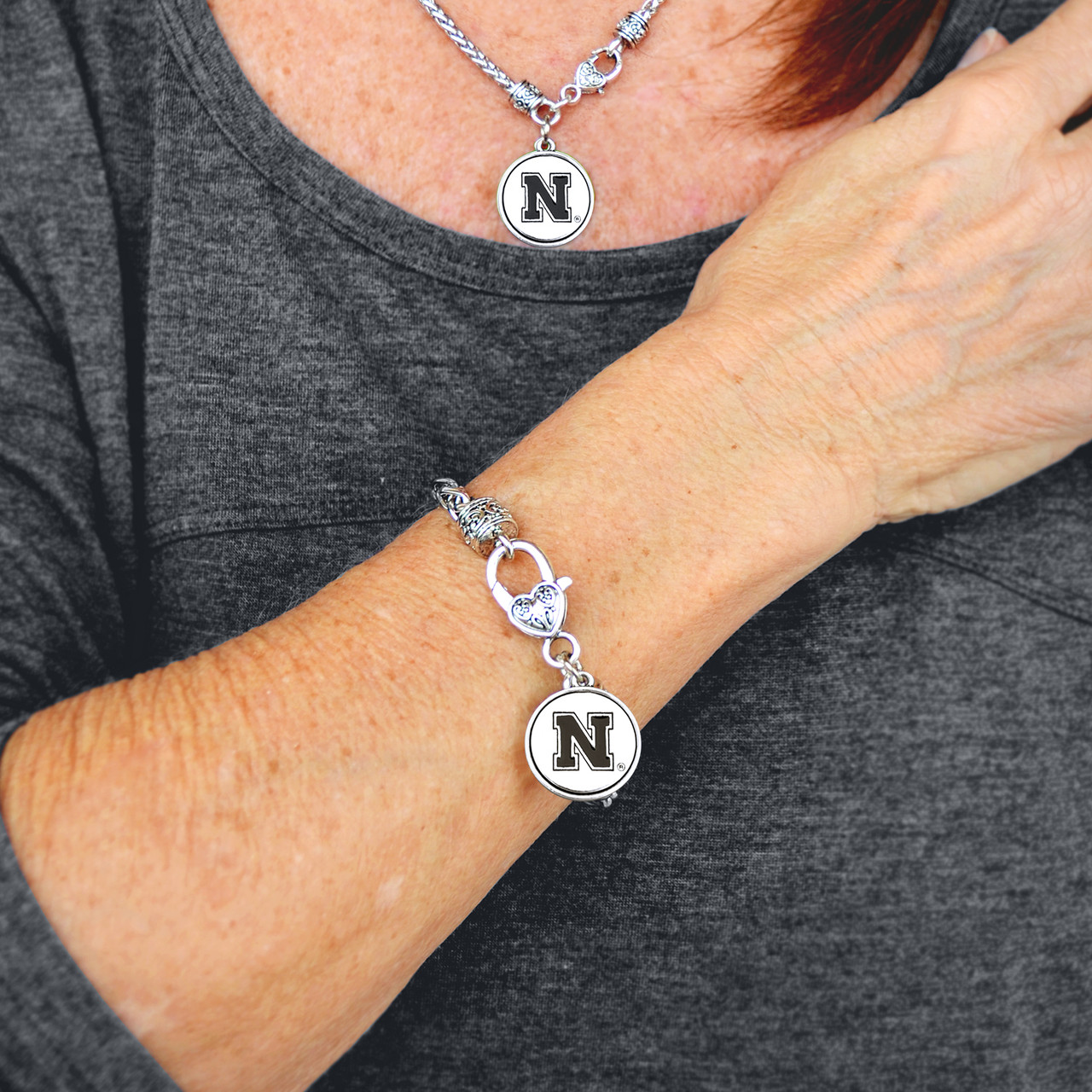 Nebraska Huskers Bracelet- Silver Linings-NB57085