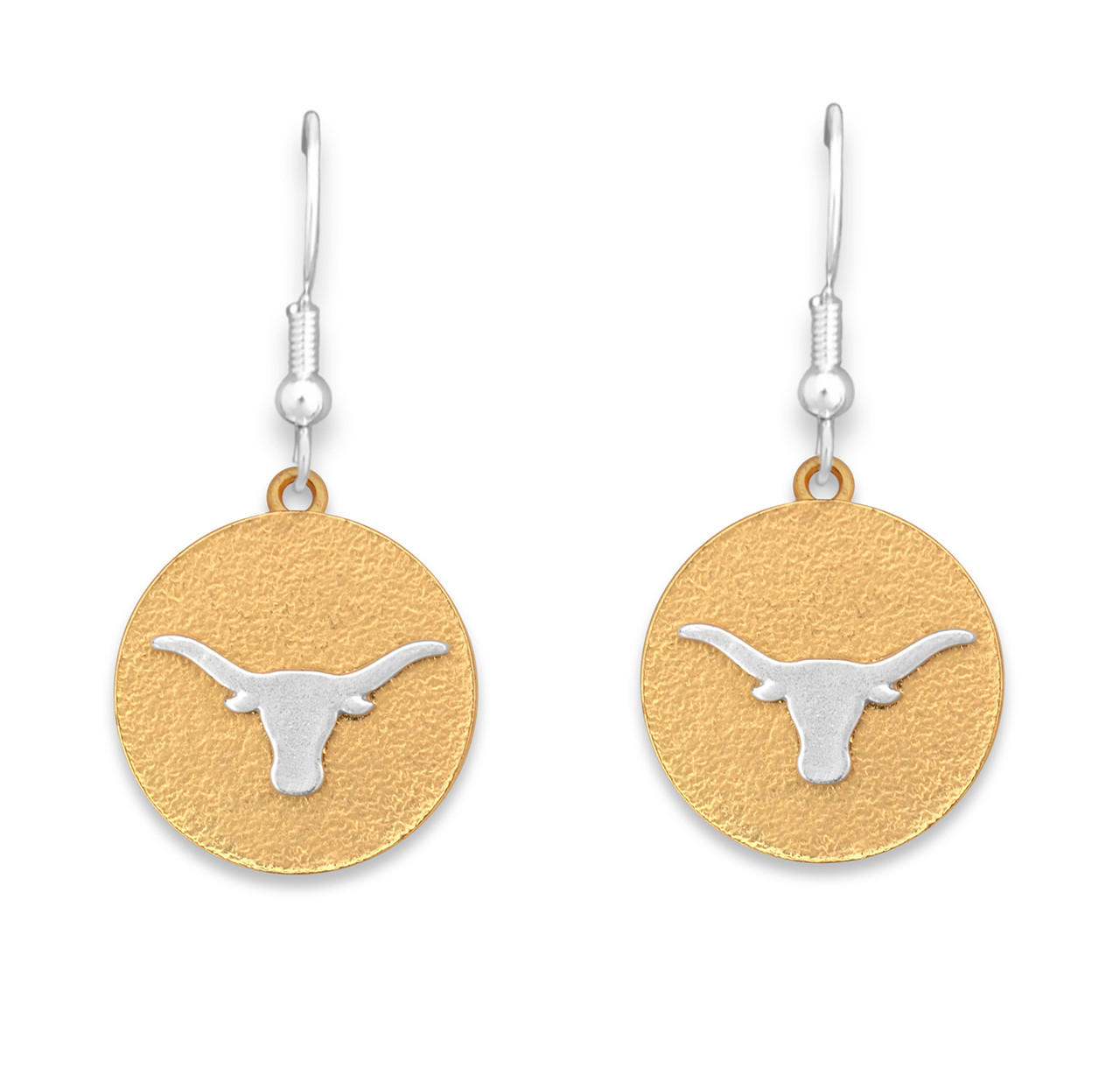Texas Longhorns Two Tone Medallion Earrings