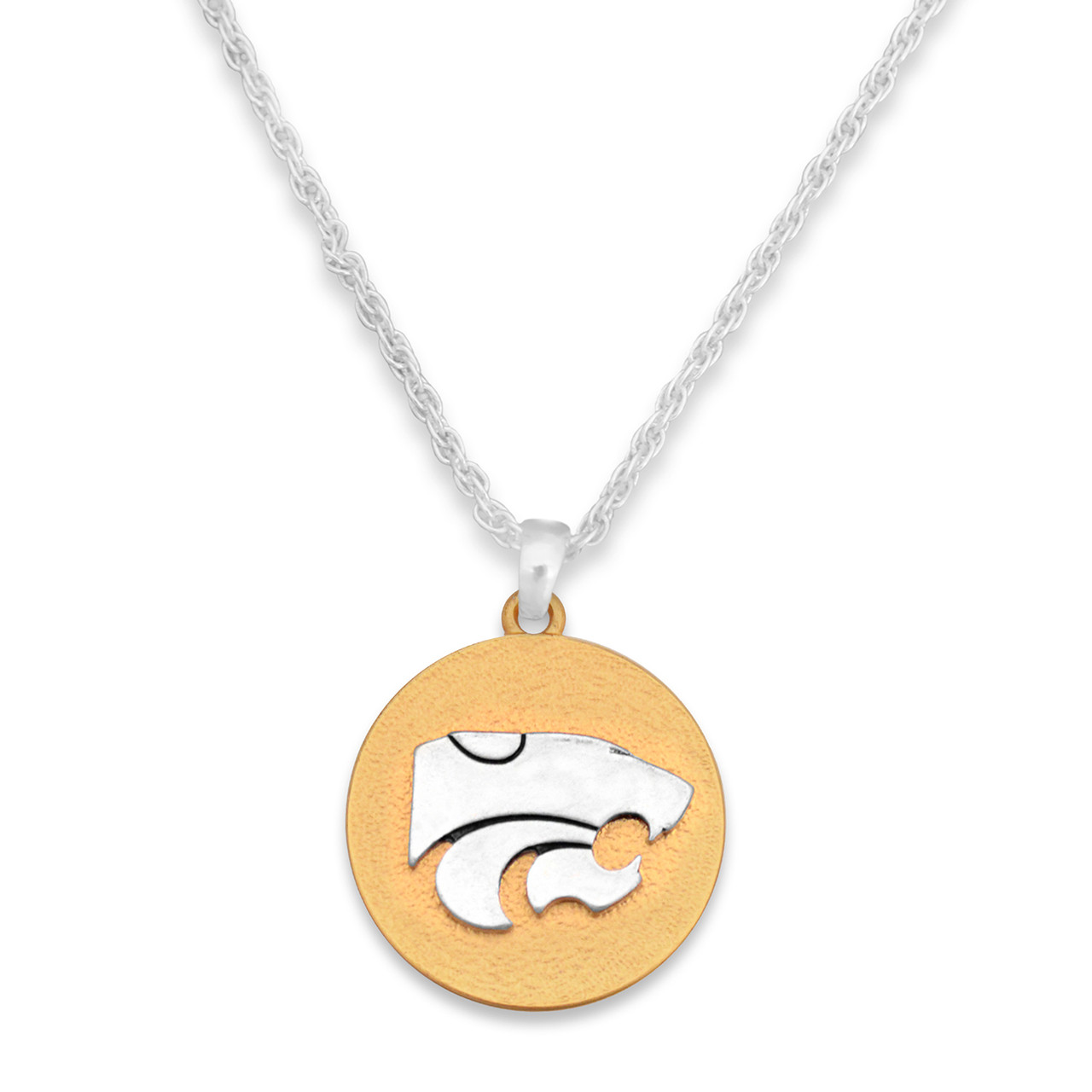 Kansas State Wildcats Necklace- Two Tone Medallion-KSU22783