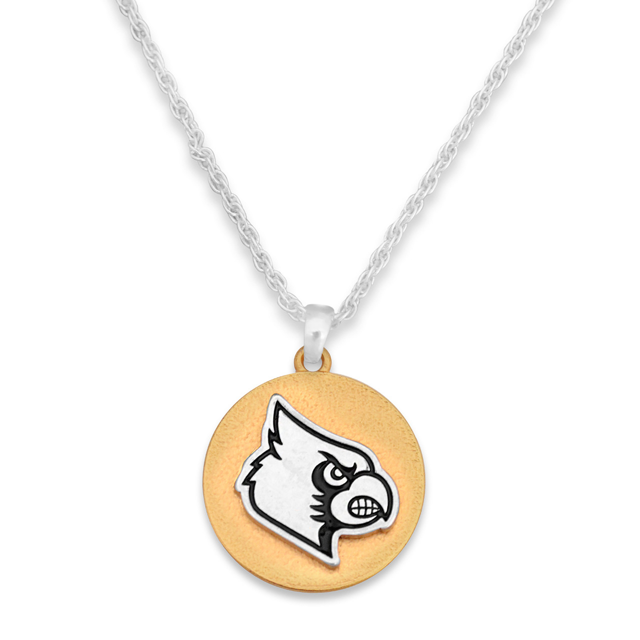 Louisville Cardinals Necklace- Two Tone Medallion-LOU22786