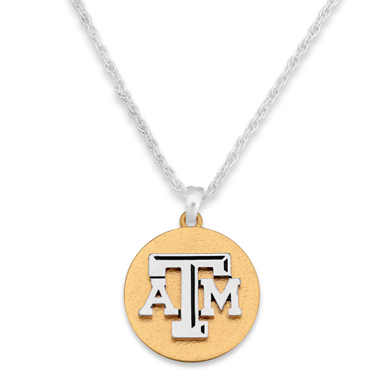 Texas A&M Aggies Necklace- Two Tone Medallion-TAM22803