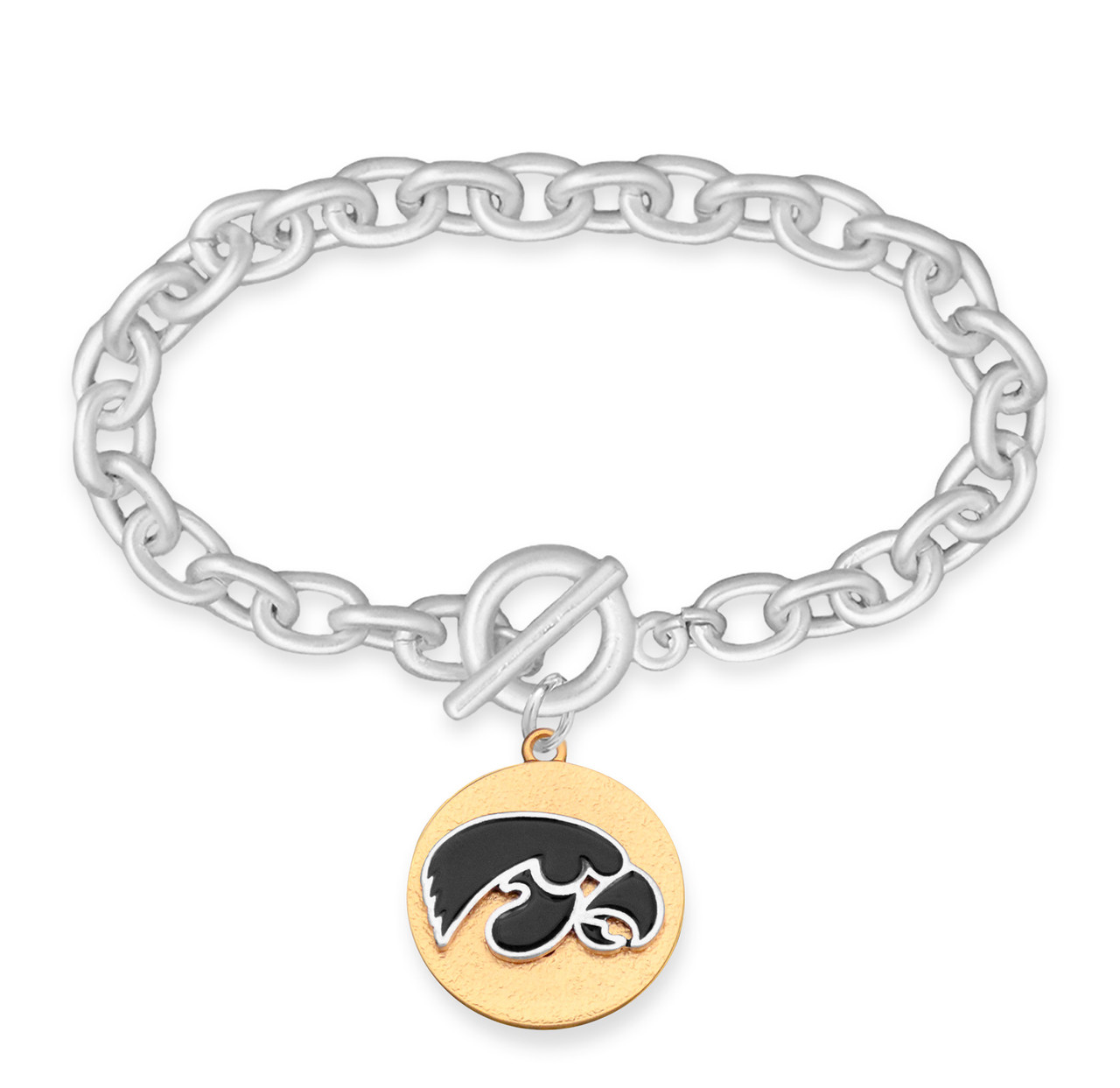 Iowa Hawkeyes Bracelet- Two Tone Medallion-IA22867