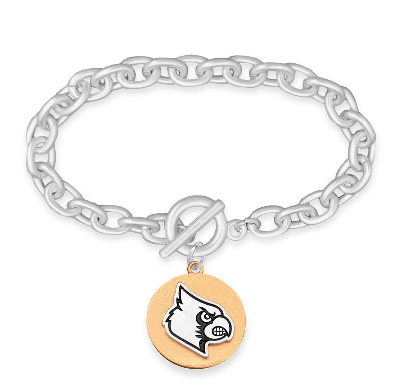 Louisville Cardinals Bracelet- Two Tone Medallion-LOU22872
