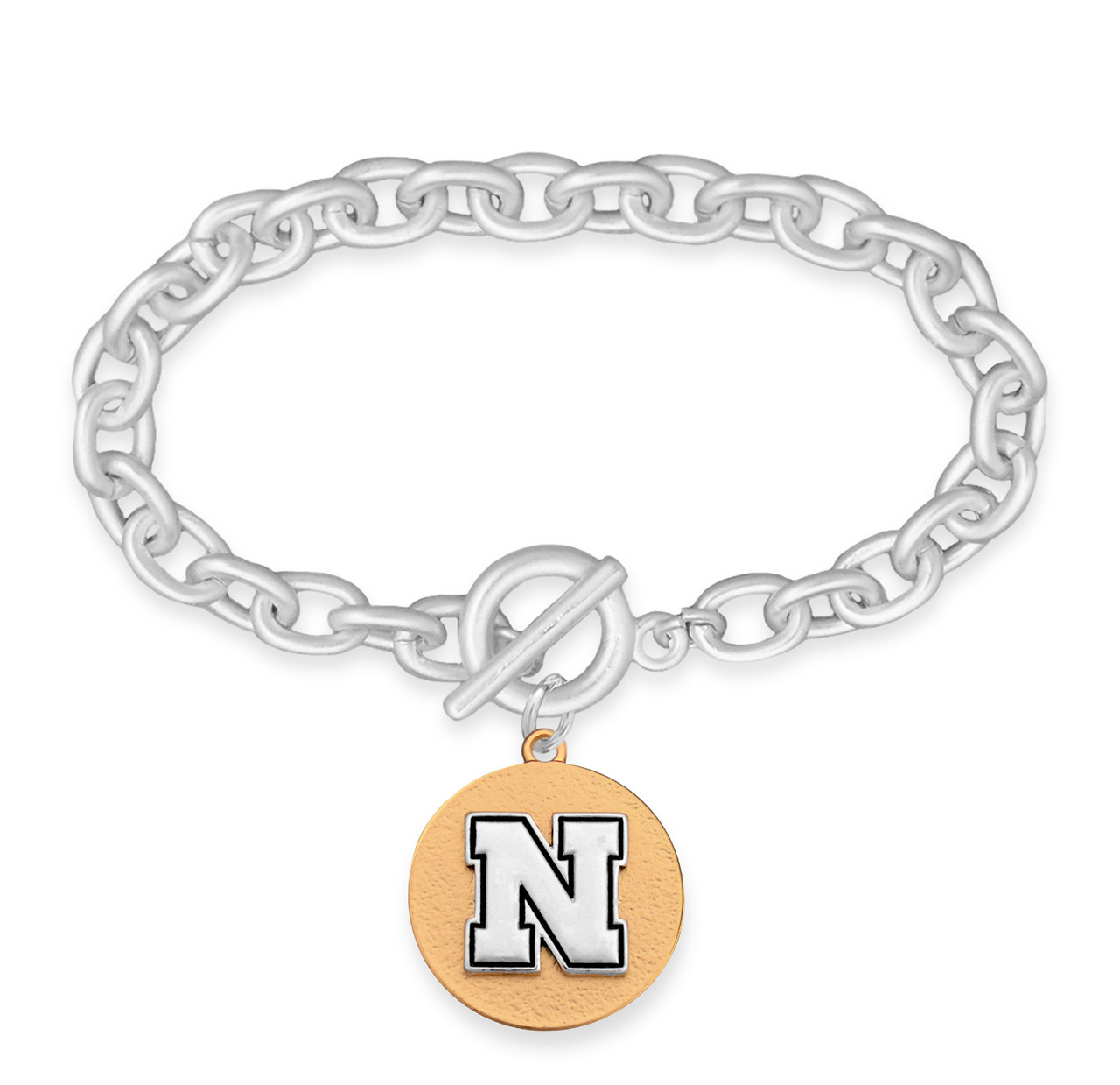 Nebraska Cornhuskers Bracelet- Two Tone Medallion-NB22878