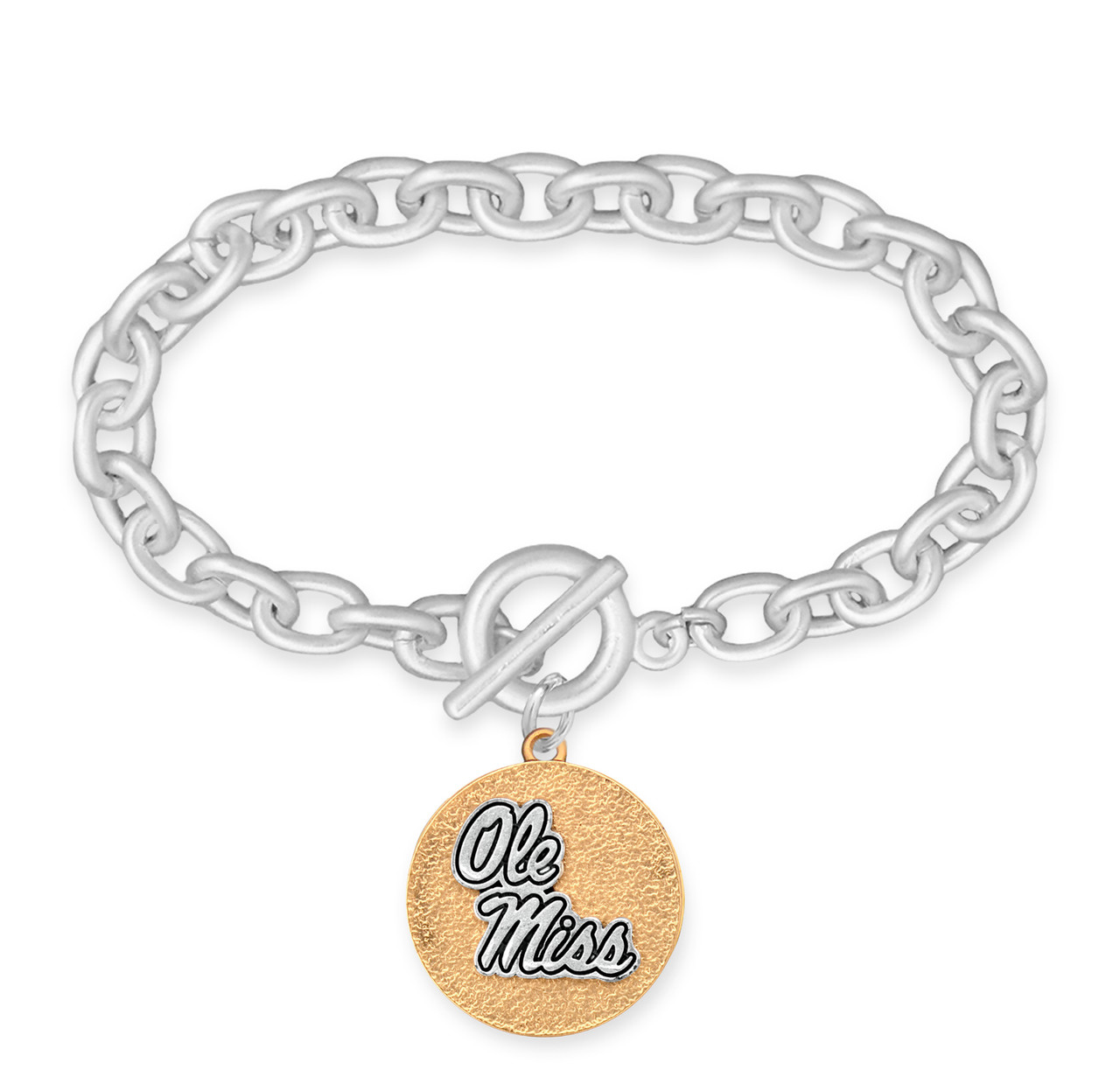 Ole Miss Rebels Bracelet- Two Tone Medallion-MS22875