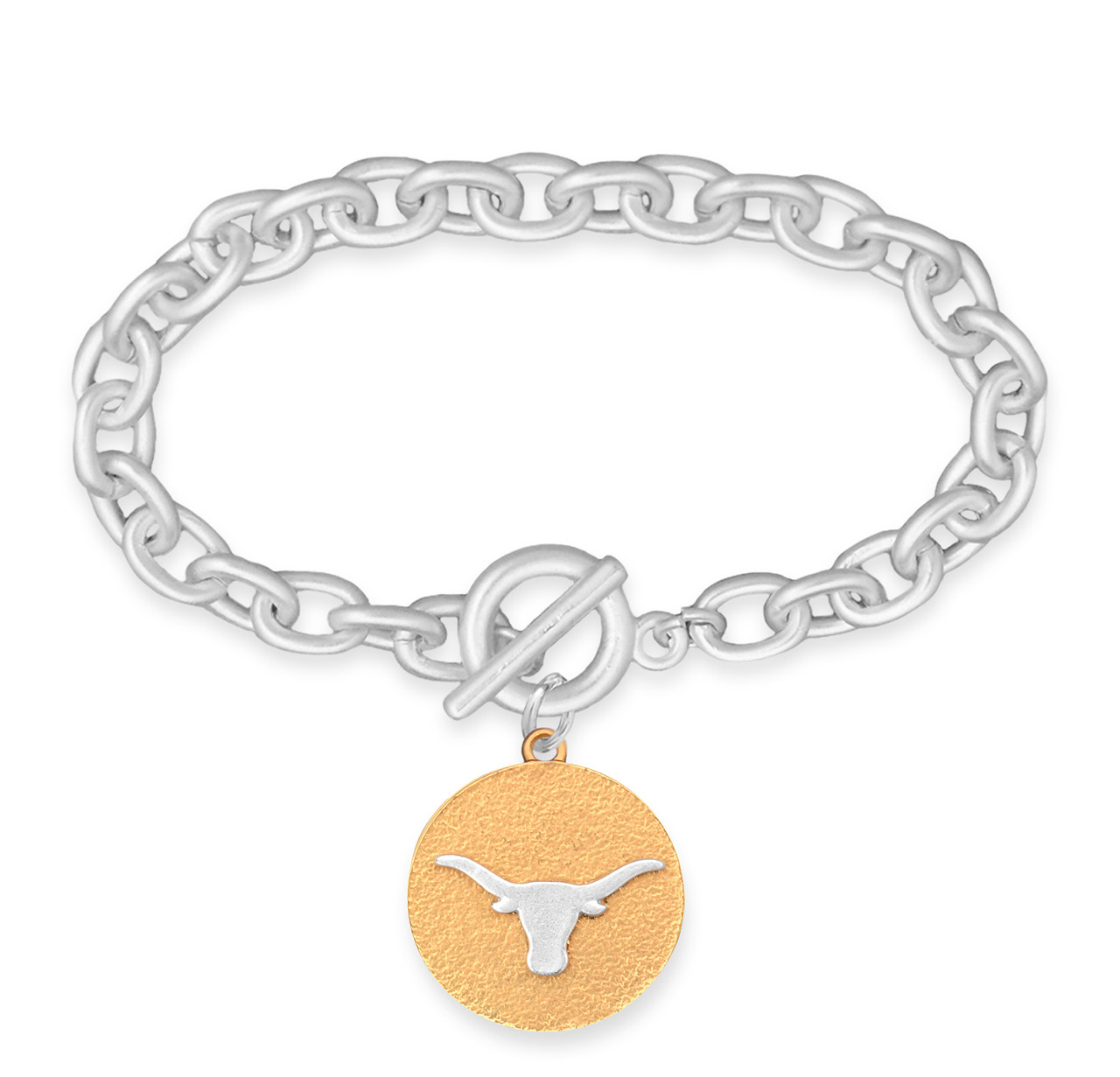 Texas Longhorns Two Tone Medallion Bracelet