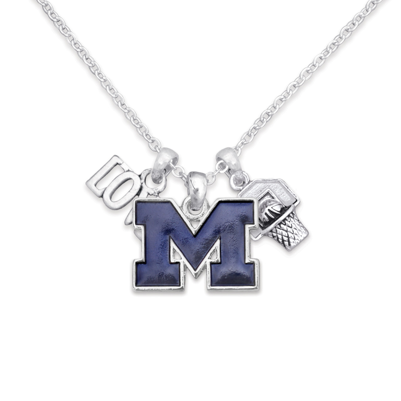 Michigan Wolverines Slam Dunk Necklace