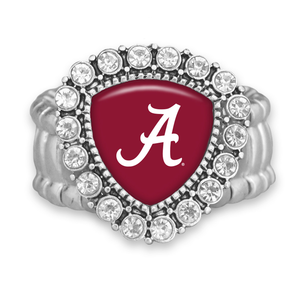 Alabama Crimson Tide Stretch Ring- Crystal Shield