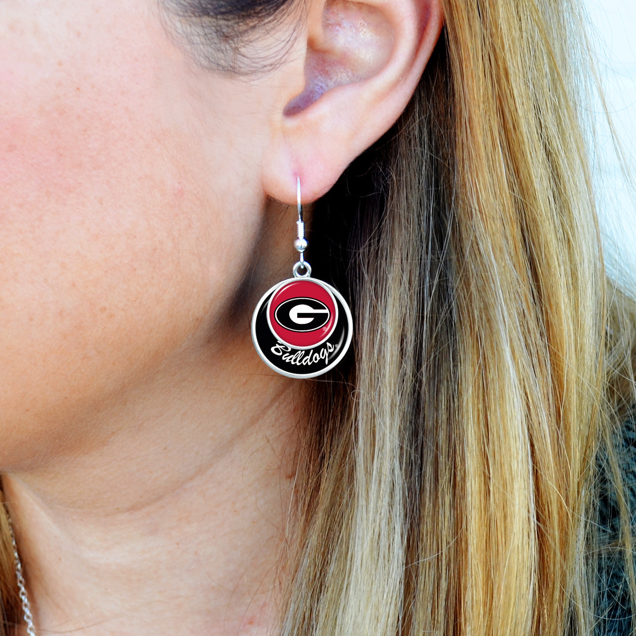 Georgia Bulldogs Earrings- Stacked Disk