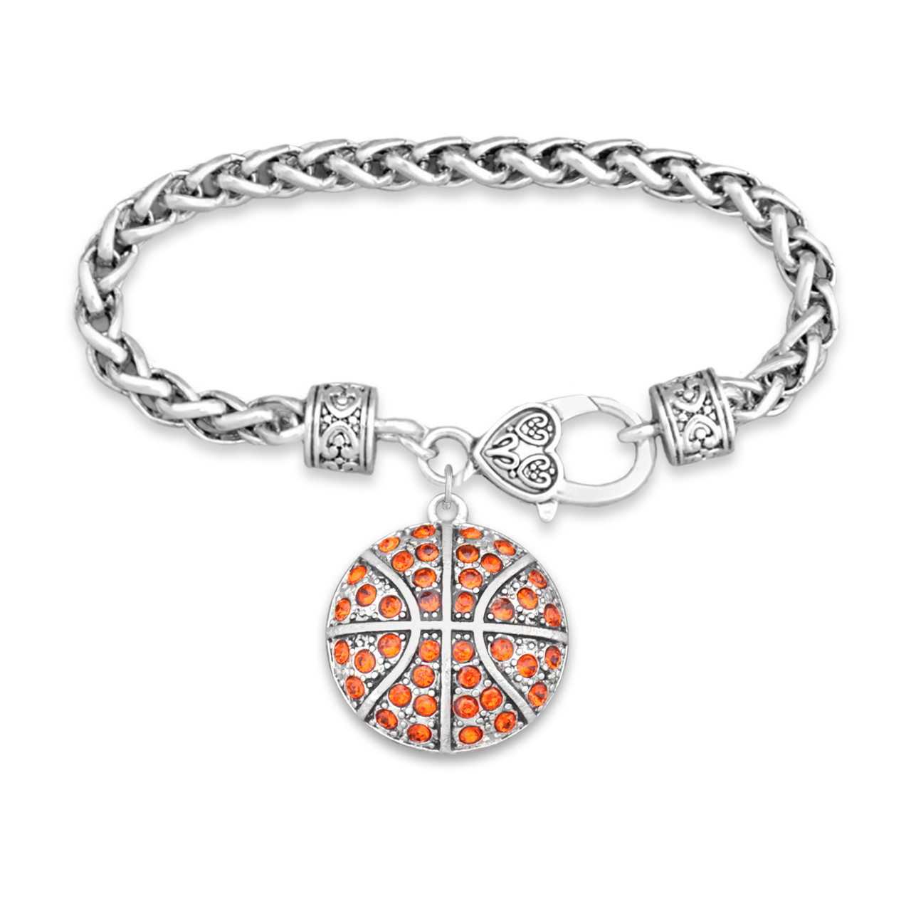 Sports Jewelry- Crystal Basketball- Bracelet