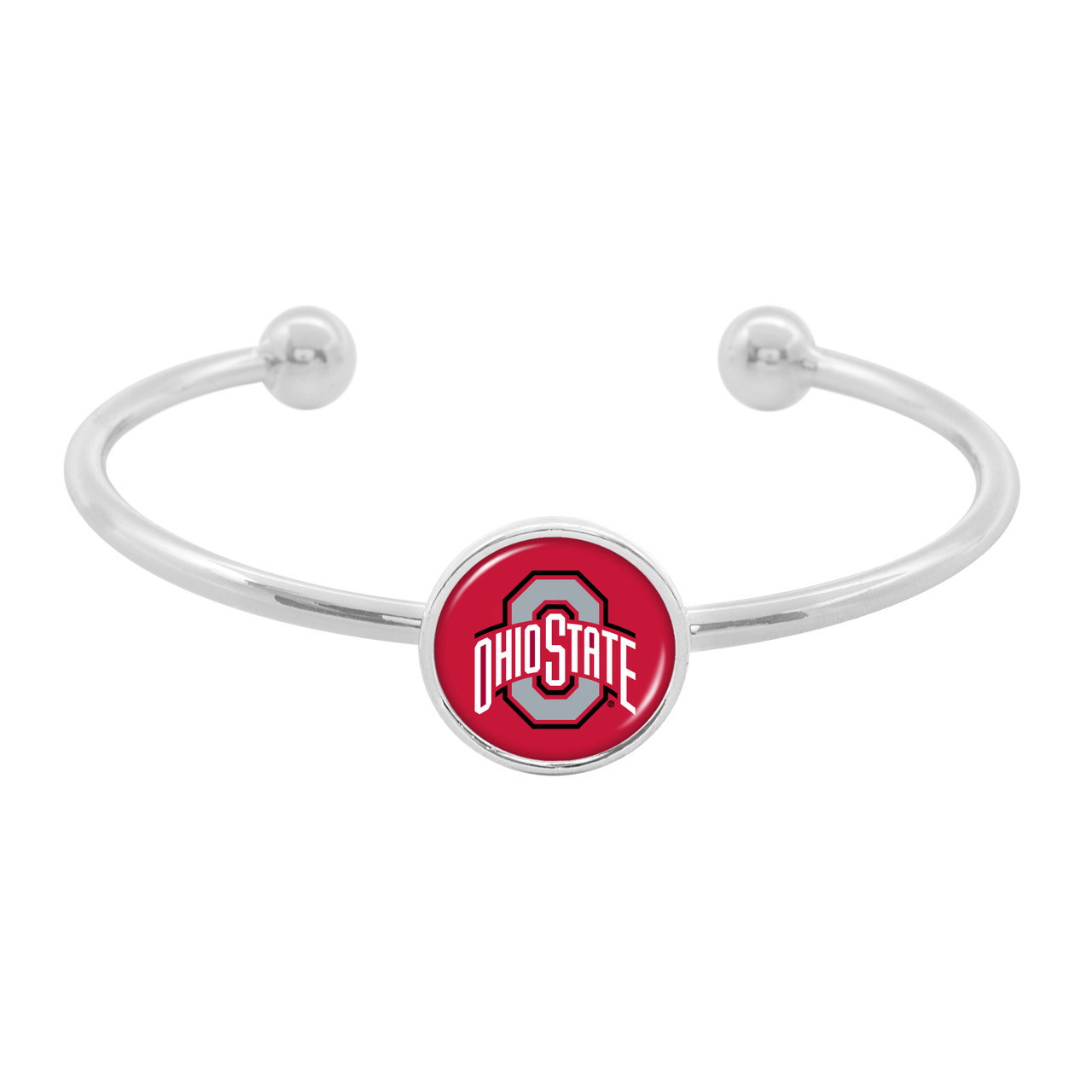 Ohio State Buckeyes Bracelet- Izzie Silver Cuff