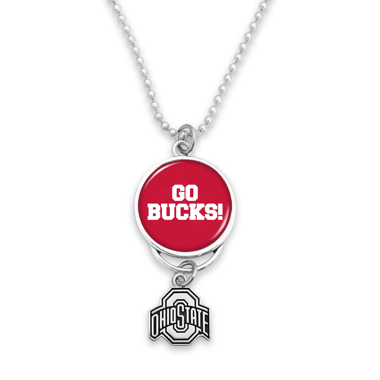 Ohio State Buckeyes Car Charm- Rear View Mirror with Silver College Logo