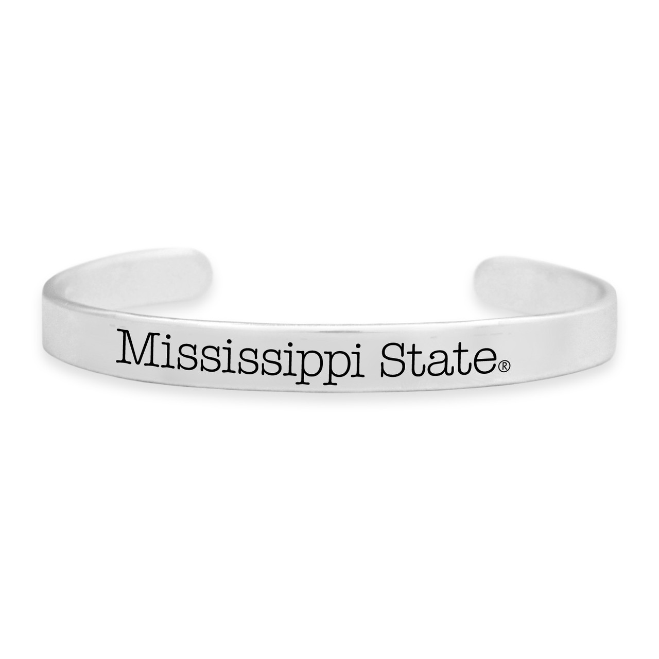 Mississippi State Bulldogs Bracelet-  Silver Cuff/ School Name