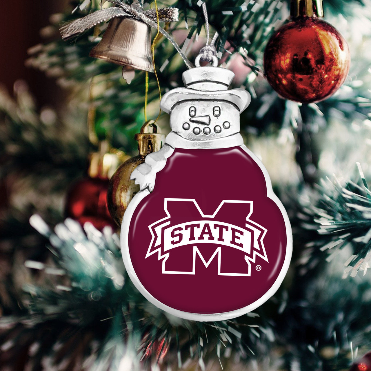 Snowman Mississippi State Bulldogs Christmas Ornament