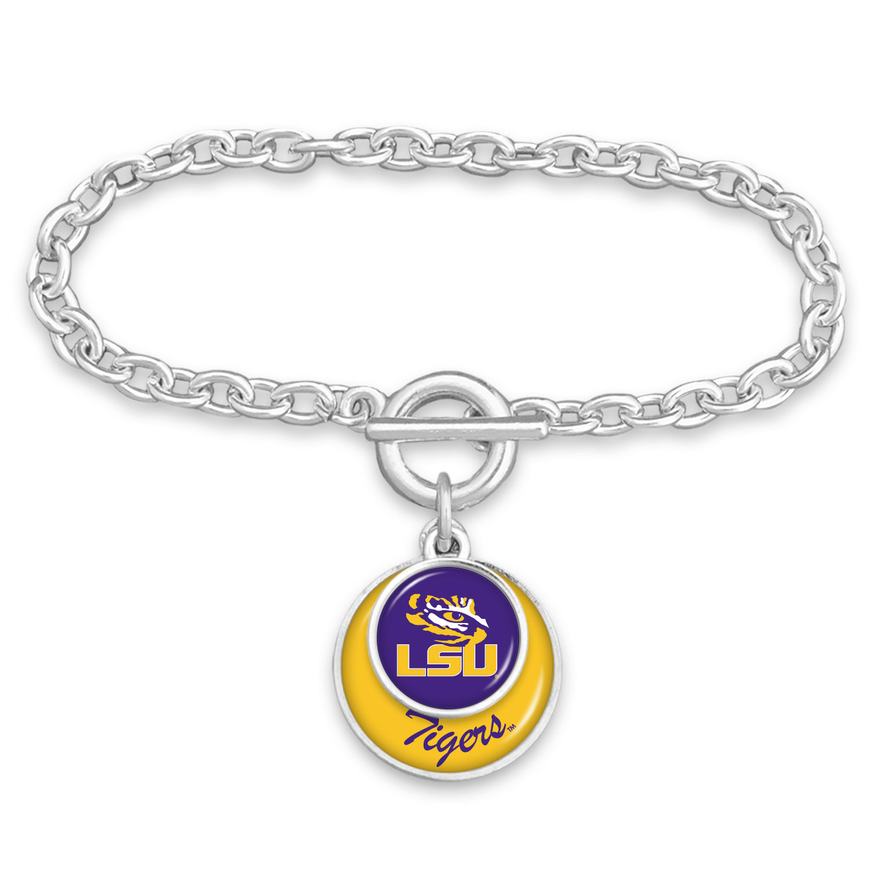 LSU Tigers Bracelet- Stacked Disk