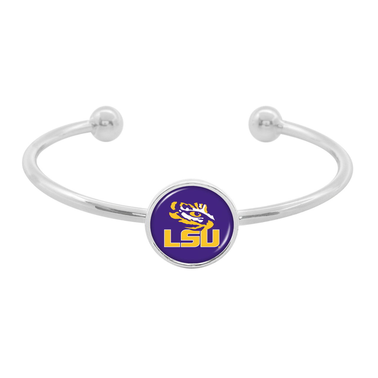 LSU Tigers Bracelet- Izzie Silver Cuff