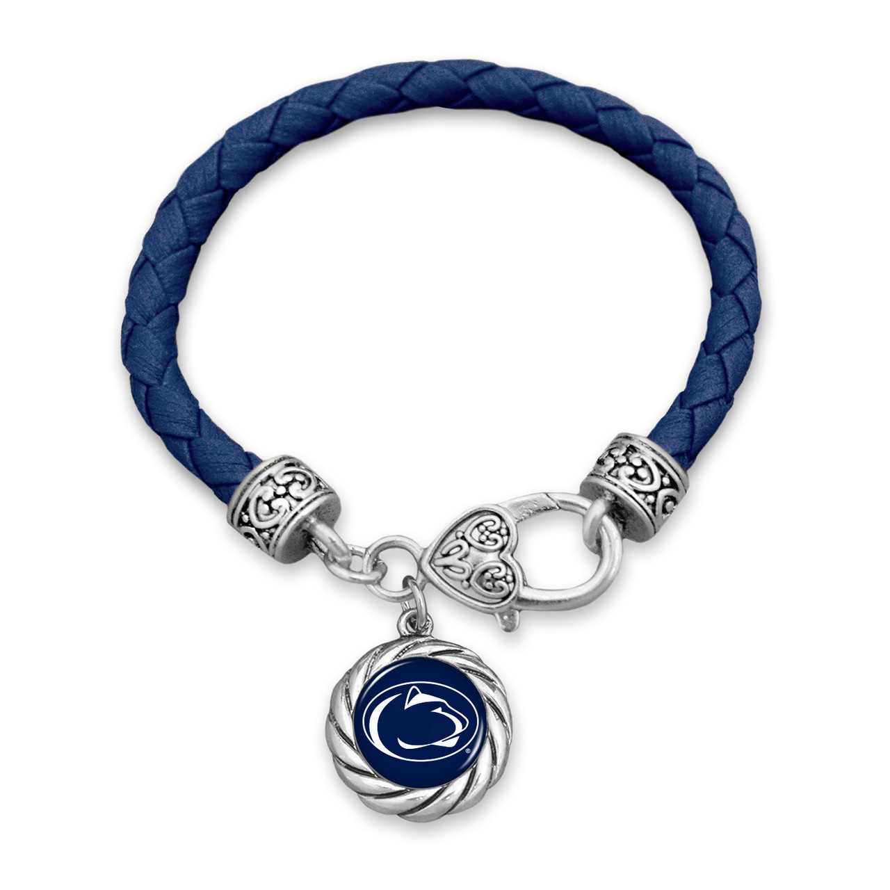 Penn State Nittany Lions Bracelet- Harvey Leather Twisted Rope