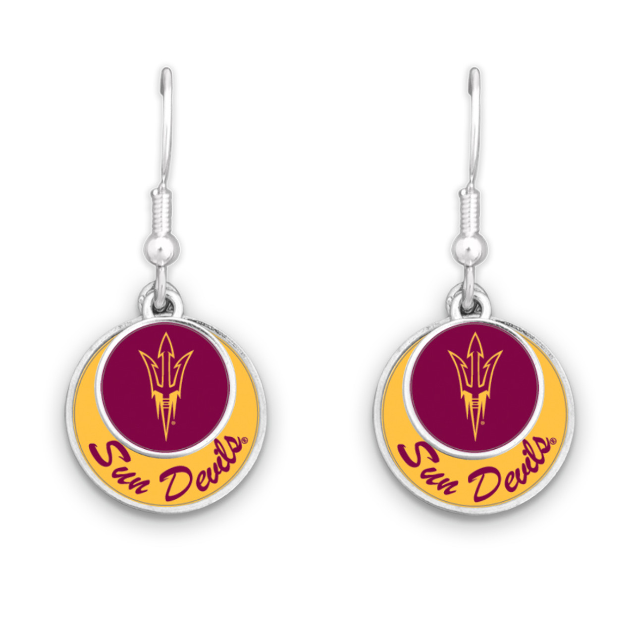 Arizona State Sun Devils Earrings- Stacked Disk