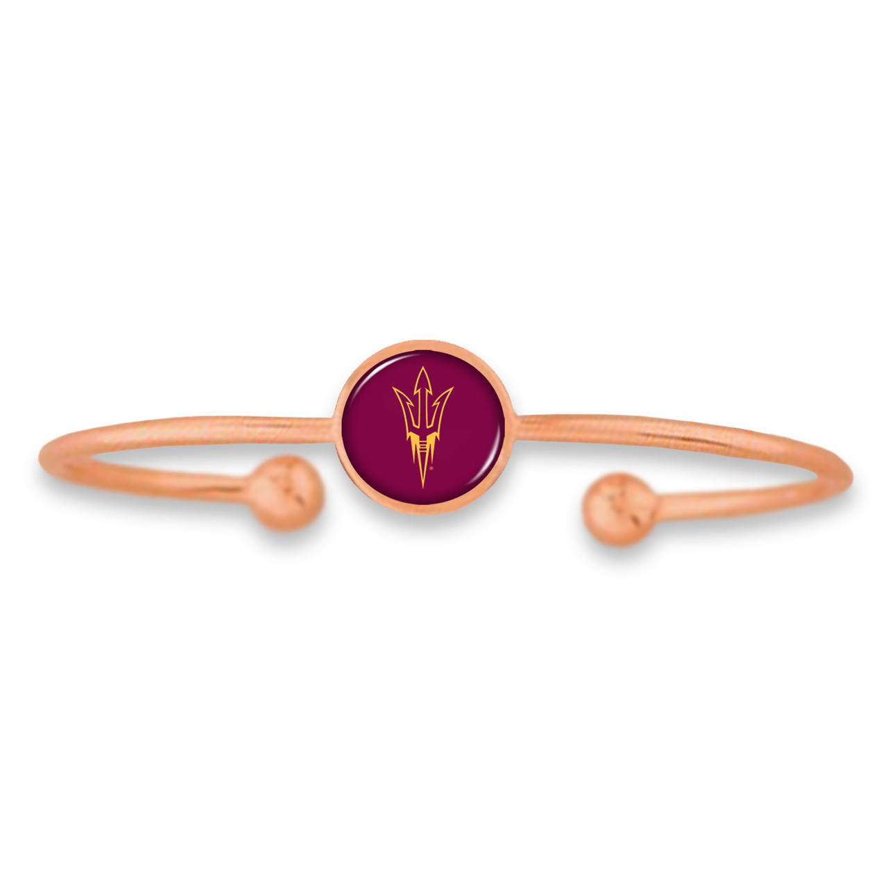 Arizona State Sun Devils Izzie Rose Gold Dome Cuff College Bracelet