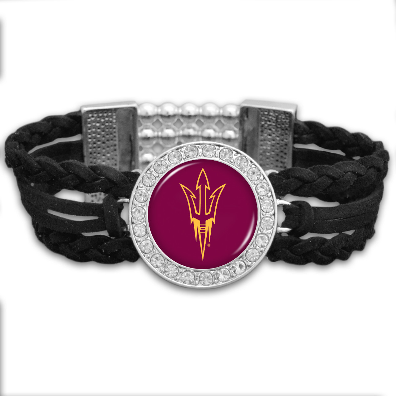 Arizona State Sun Devils Black Braided Suede College Bracelet