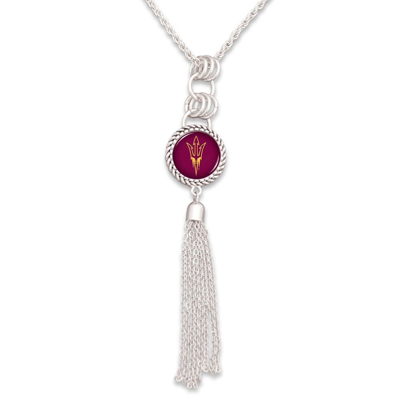 Arizona State Sun Devils Silver Tassel Necklace