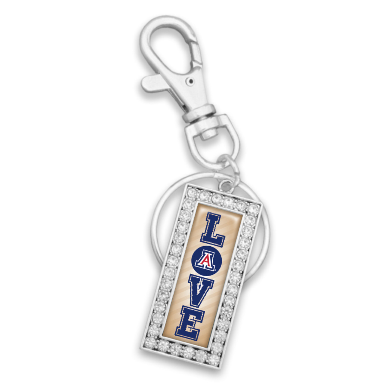 Arizona Wildcats Love Drop Rectangle Key Chain/Zipper Pull