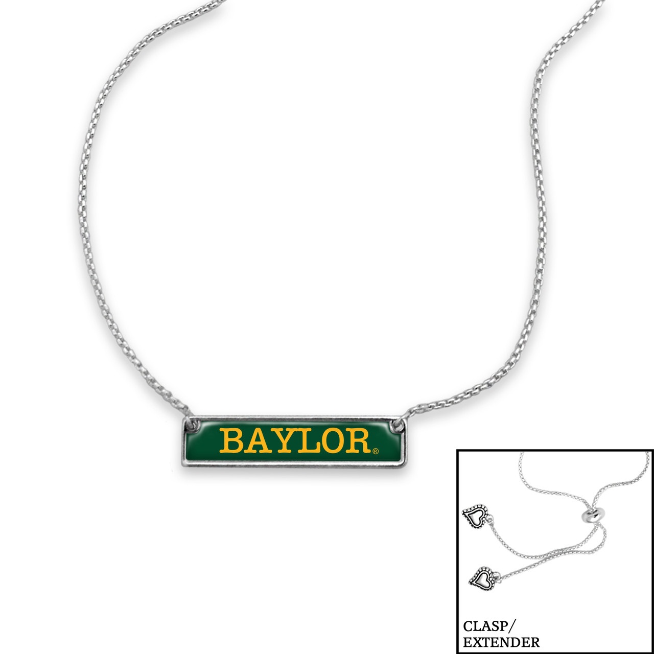 Baylor Bears Necklace- Nameplate (Adjustable Slider Bead)
