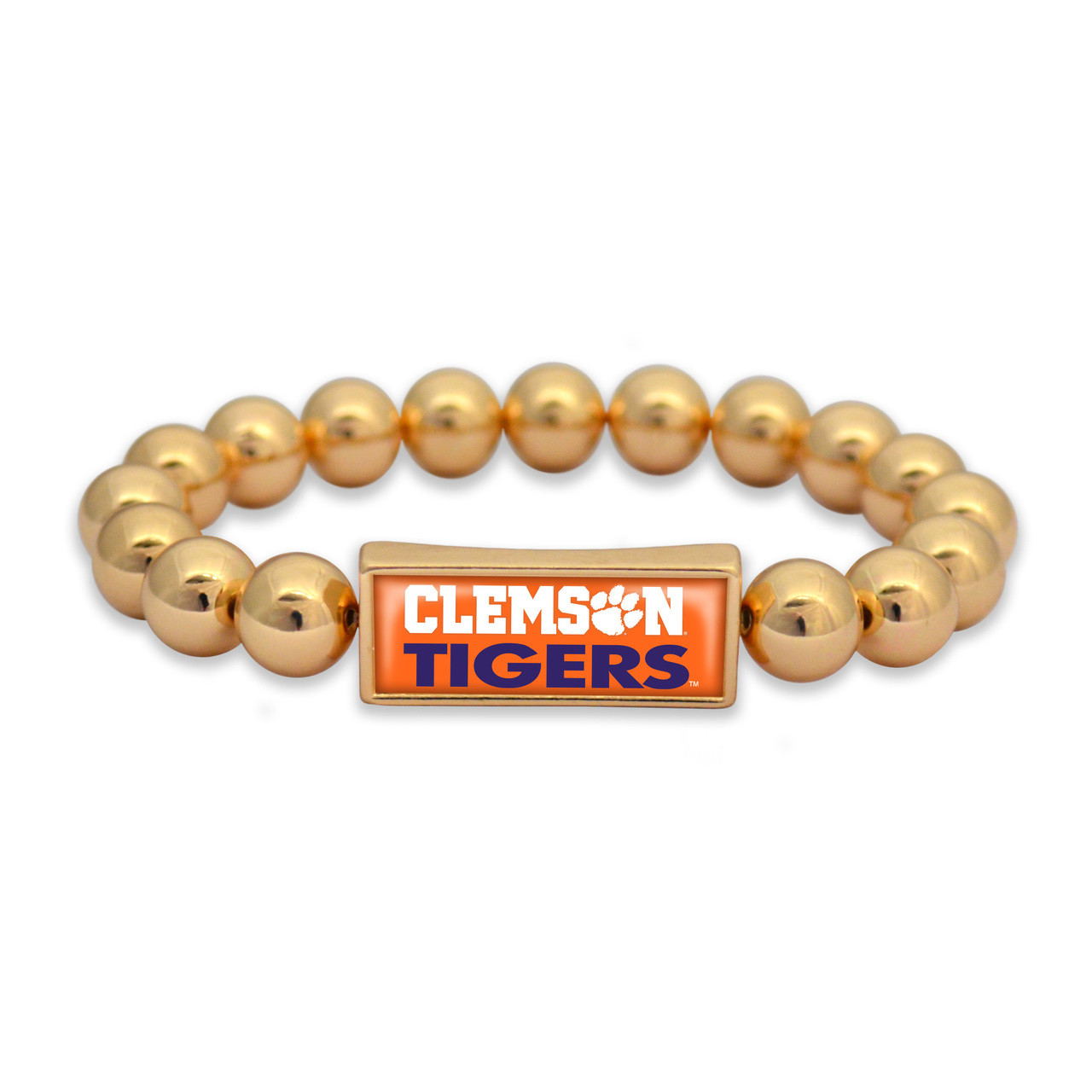 Clemson Tigers Gold Society Nameplate Stretch Bracelet