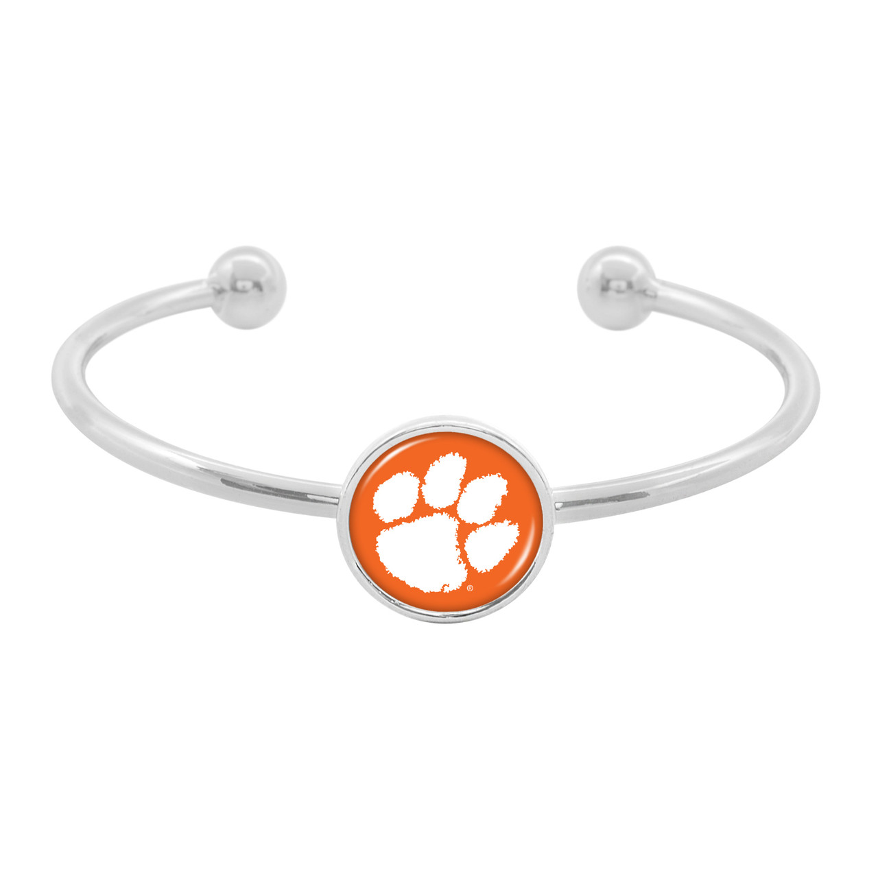 Clemson Tigers Bracelet- Izzie Silver Cuff