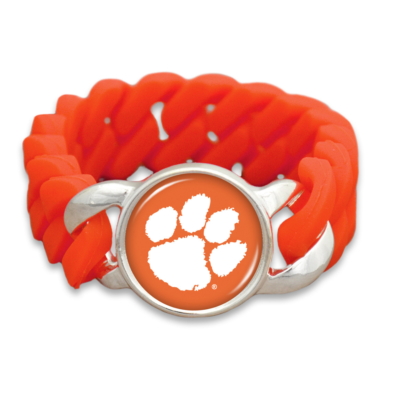 Clemson Tigers Team Color Silicone Stretch College Bracelet