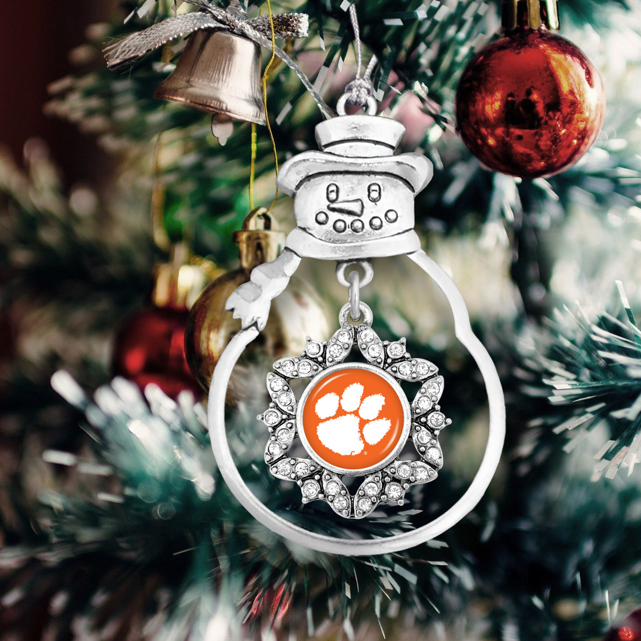 Clemson Tigers Snowman Christmas Ornament