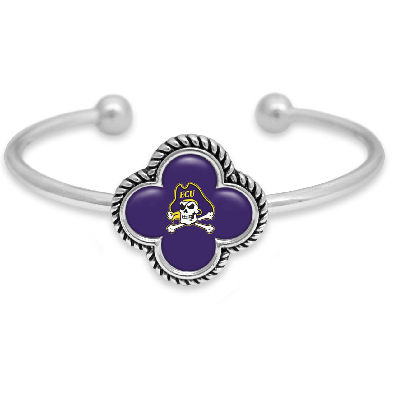 East Carolina Pirates Quatrefoil Cuff Bracelet