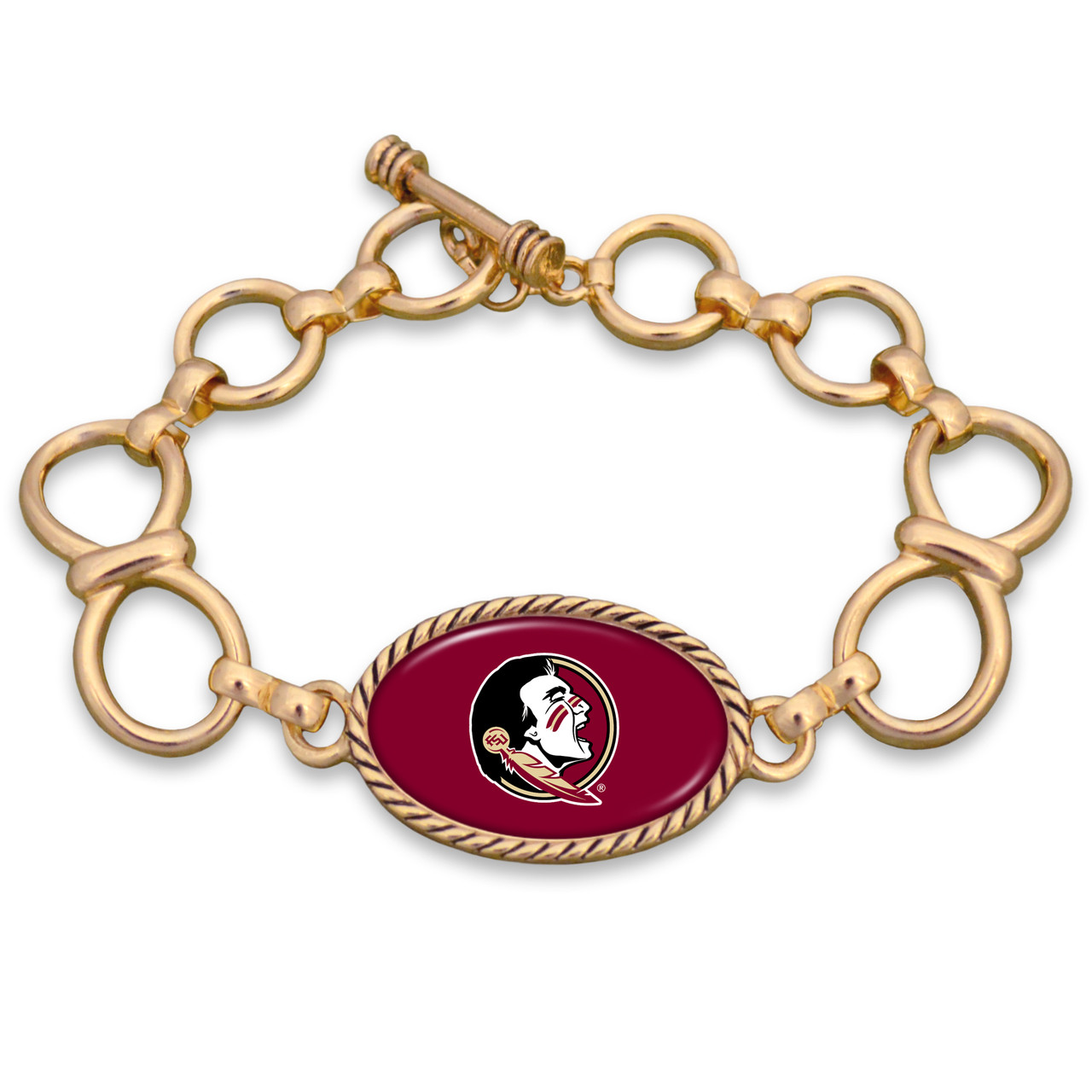 Florida State Seminoles Gold Chain Toggle College Bracelet