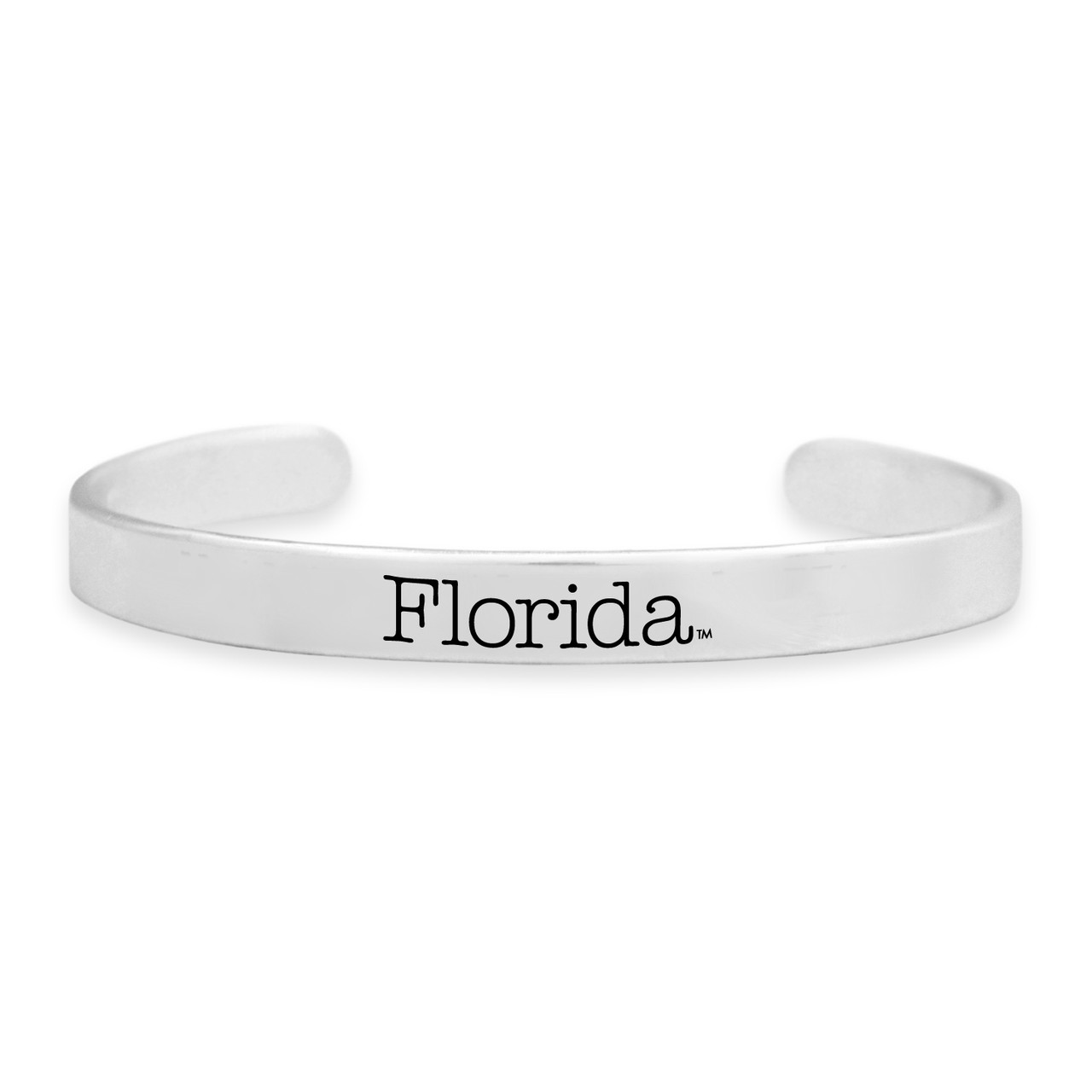 Florida Gators Bracelet-  Silver Cuff/ School Name