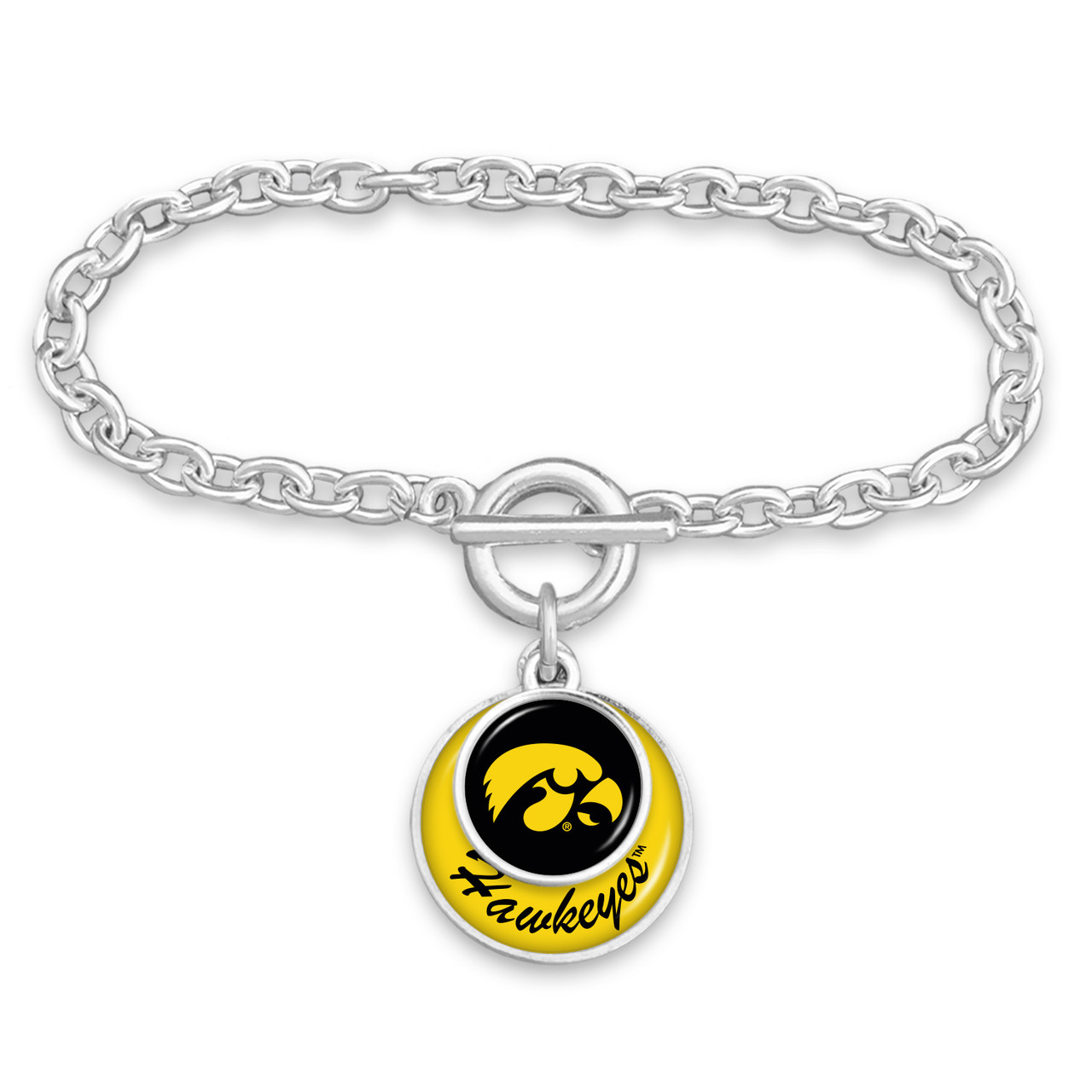 Iowa Hawkeyes Bracelet- Stacked Disk