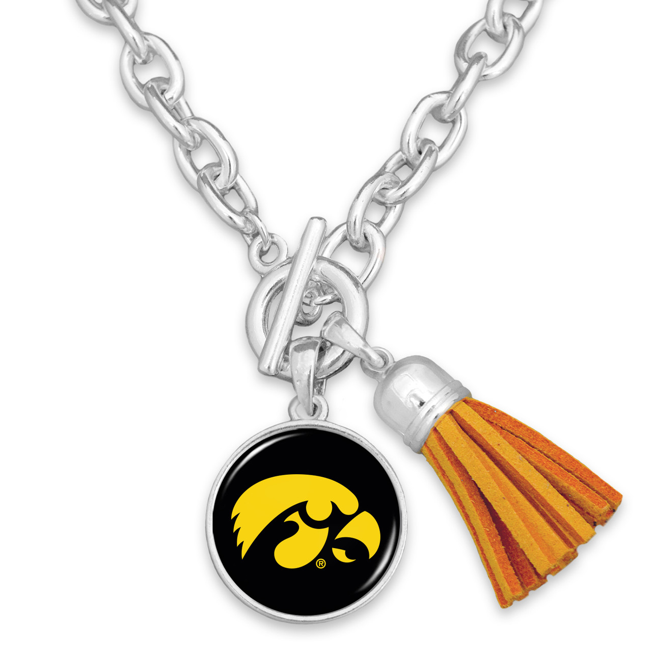 Iowa Hawkeyes Team Color Tassel Necklace