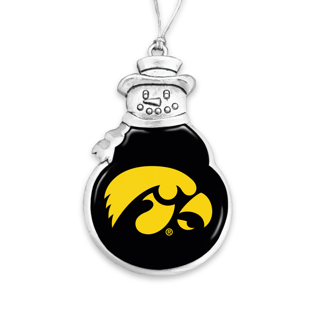 Snowman Iowa Hawkeyes Christmas Ornament