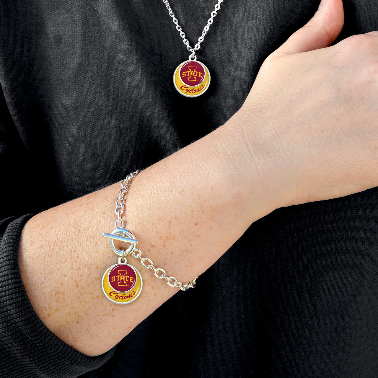 Iowa State Cyclones Bracelet- Stacked Disk