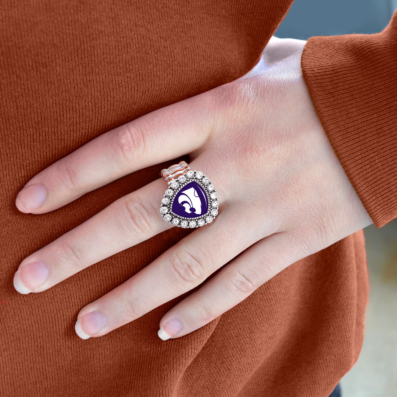 Kansas State Wildcats Stretch Ring- Crystal Shield