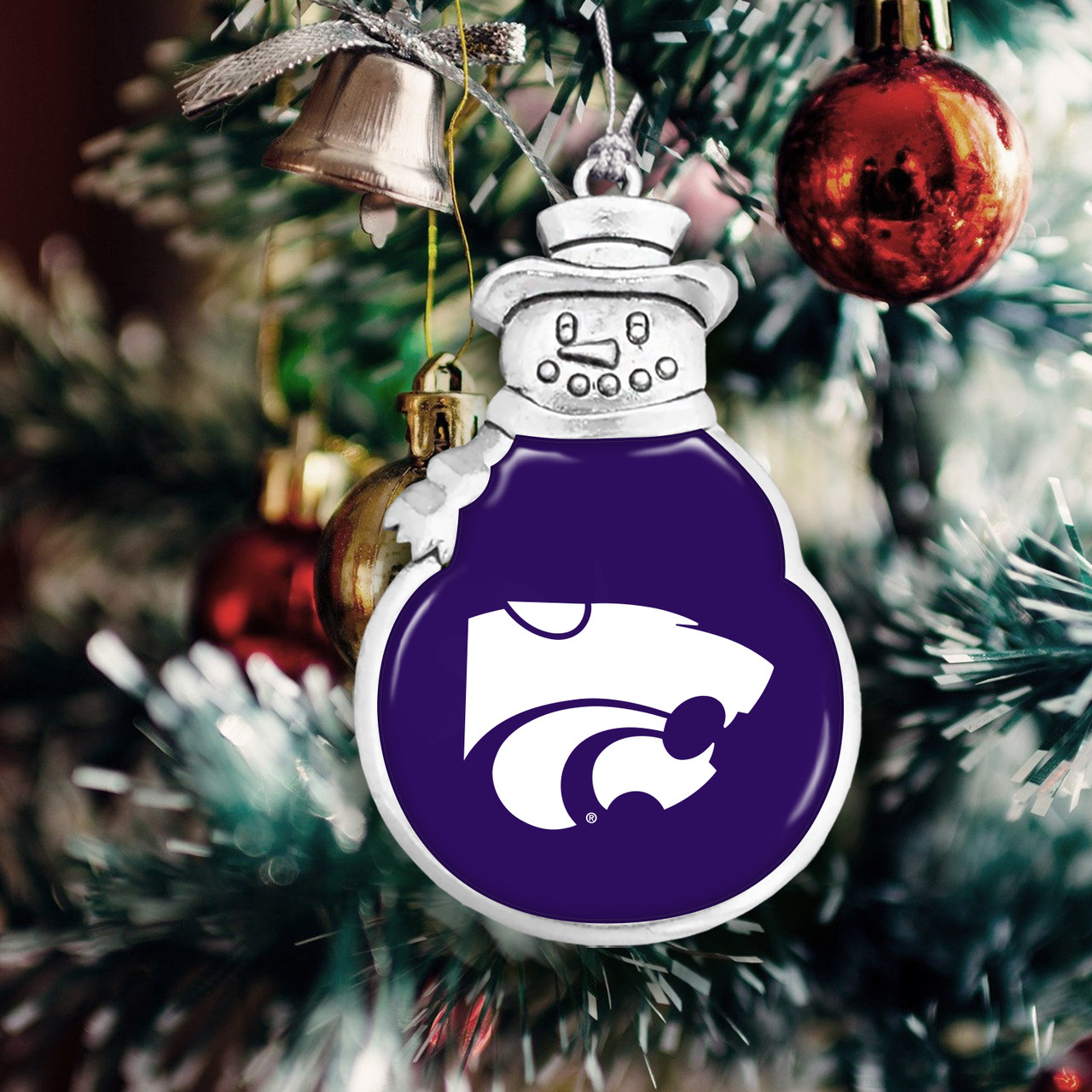 Snowman Kansas State Wildcats Christmas Ornament